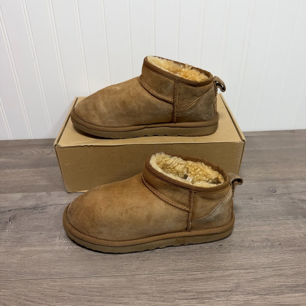 UGG Tan Sheepskin Ankle Boots